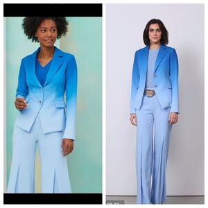 NWT LAST SIZE 10 Carlisle Bazaar Italian Double-Weave Ombré Blue Jacket Blazer